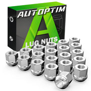 AUTOPTIM front view of 20-piece lug nut set showing packaging and chrome finish benefit