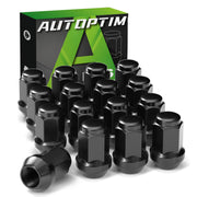 AUTOPTIM black lug nuts front packaging shows complete 16-piece set and benefits