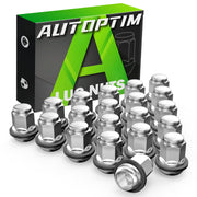 AUTOPTIM front view of 20 chrome lug nuts showing factory-style look and immediate wheel upgrade