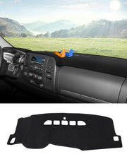 Autorder dashboard cover installed front view showing neat fit and reduced glare benefit