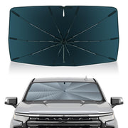 Autorder front packaging showing custom-fit shade for Silverado Sierra preventing heat