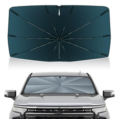 Autorder front packaging showing custom-fit shade for Silverado Sierra preventing heat