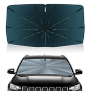 Autorder sun shade front view fitted in Jeep Compass showing full coverage and cool interior