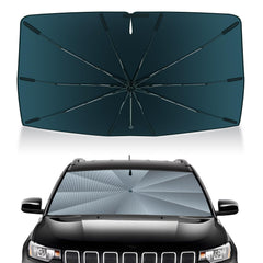 Autorder sun shade front view fitted in Jeep Compass showing full coverage and cool interior