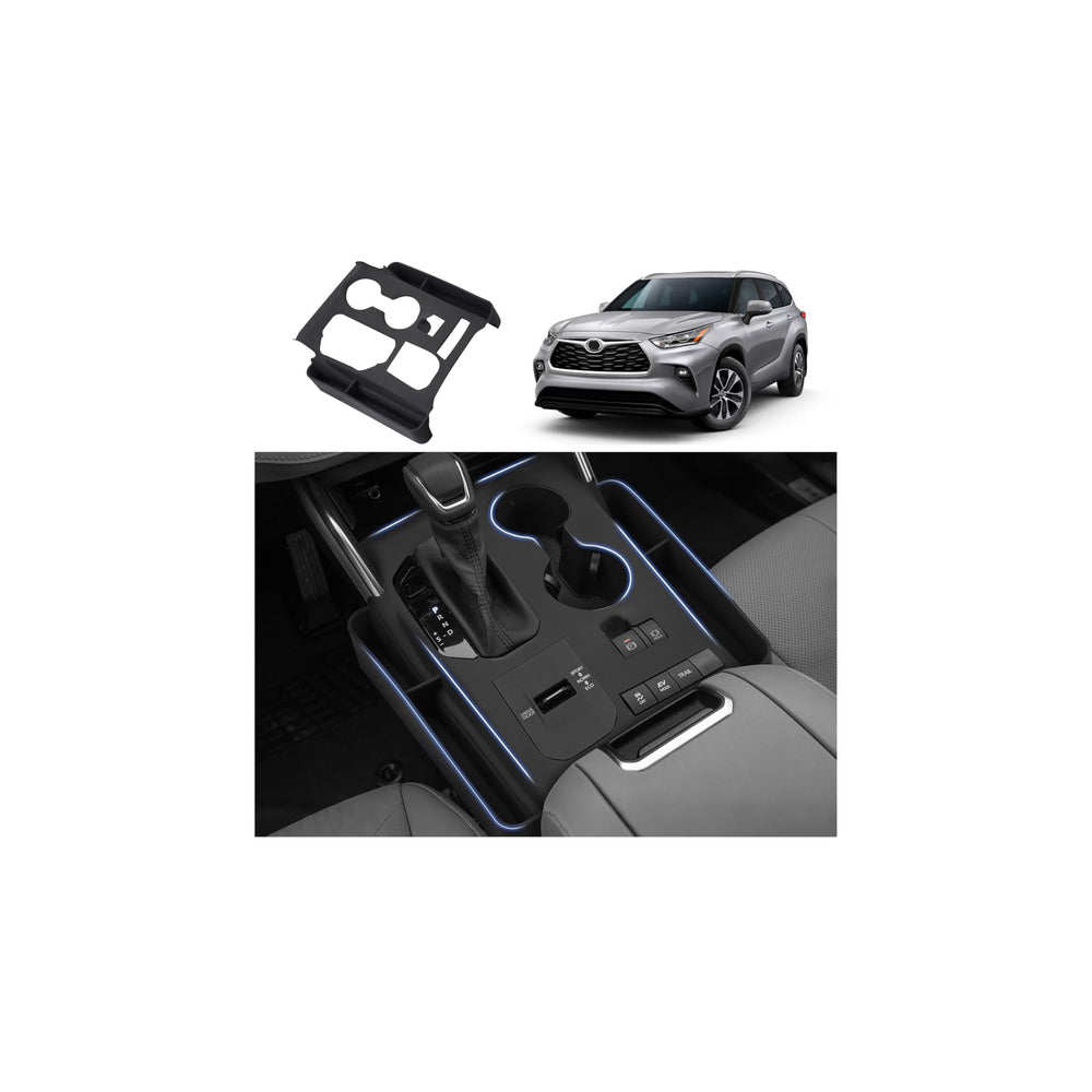 Autorder front view of console organizer showing tidy storage and finish