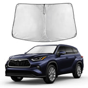 Autovir front view showing full-fit shade protecting windshield and cooling cabin