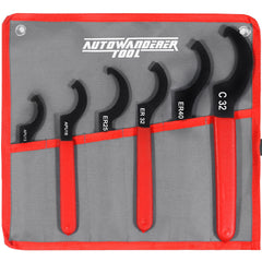 AutoWanderer Tool close-up of precisely cut wrench tip for secure coilover engagement