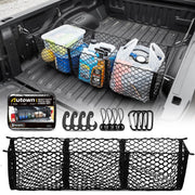 AUTOWN front view of cargo net securing mixed items, keeps load organized