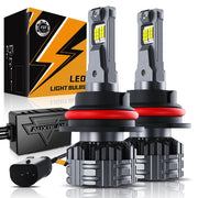 Auxbeam 9007 front profile showing compact housing and focused lens, improving visibility