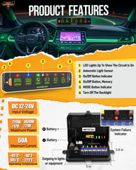 Auxbeam AS-R60 RGB backlight showing multiple colors, customizable cabin lighting