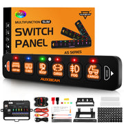 Auxbeam AS-R60 front panel view showing slim single-row design and clean labels for easy control
