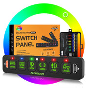 Auxbeam AS-R60 front panel view with slim bezel and six switches, easy control