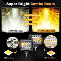 Auxbeam close-up of lens and LED array showing optical detail and clarity for focused, bright output