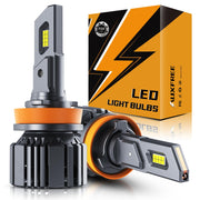 Auxbeam F15 front view showing compact lamp and bright-face for clearer road lighting