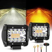 Auxbeam front view of 4-inch LED pod showing compact design and bright output