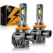 Auxbeam front view of fog light packaging showing bright white output benefit