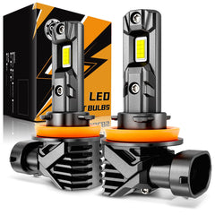 Auxbeam Q15 front view showing compact plug-and-play design and bright white light