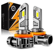 Auxbeam Q25 front view showing lamp face and plug, improving night visibility