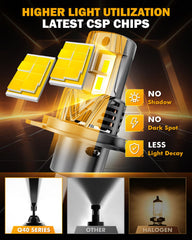 Auxbeam Q40 installed in vehicle fog lamp improving nighttime visibility