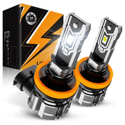 Auxbeam Q5 front view packaging showing compact, plug-and-play upgrade