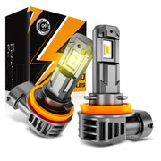 Auxbeam Q6 front view showing yellow beam for clearer fog vision