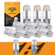 Auxbeam Y3 front view of 10-pack amber bulbs showing neat packaging and readability benefit