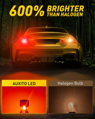 AUXITO 1157 LED chips closeup showing high‑output design for stronger brake lights