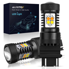 AUXITO bulb front packaging showing product and compatibility, improves upgrade confidence