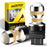 AUXITO front view pack of 2 showing bright amber LEDs and plug-and-play benefit