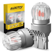 AUXITO 7443 front view showing full red lens fill and improved signal