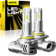 AUXITO front view of 9005 pair showing bright compact design and easy install