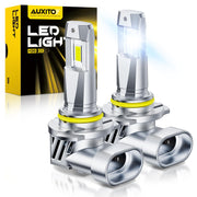 AUXITO 9005 front view showing clean plug-and-play design and increased visibility