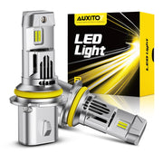 AUXITO 9007 front view showing compact plug-and-play design and brighter light