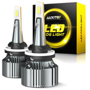 AUXITO front view of fog light bulbs showing compact OEM-style design and easy fit