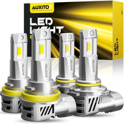 AUXITO front packaging showing pack of four fog light bulbs and benefits