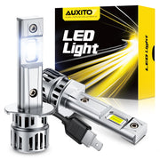 AUXITO front view pack of 2 H1 bulbs showing plug-and-play fit