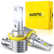 AUXITO H11 front view showing bulb design and easy installation benefit