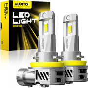 AUXITO H11 front packaging showing model and brightness benefit