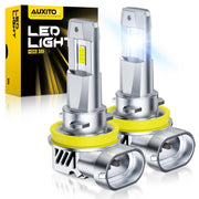 AUXITO front view pack of 2 bulbs showing quick plug-in fit and bright appearance