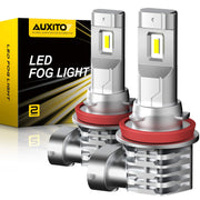 AUXITO front view of two bulbs showing compact plug-and-play design benefit