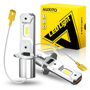 AUXITO H3 front view showing bulb and plug, quick fit and bright result