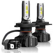 AUXITO H4 9003 front view showing plug-and-play fit and bright output benefit