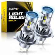 AUXITO H4 front view showing bulb profile and connector for easy replacement