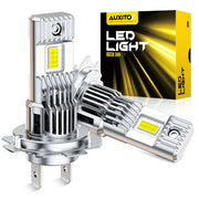 AUXITO front packaging showing pack of two bulbs and specs for quick identification and benefit