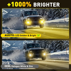 AUXITO bulb installed in vehicle fog housing demonstrating OEM fit