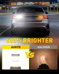 AUXITO side profile of bulb emphasizing compact electroplated housing and durability