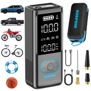 AVAPOW front view showing compact inflator and controls for quick roadside use