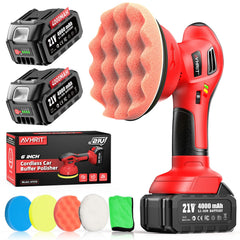 Avhrit front view of cordless polisher showing compact design and portability benefit