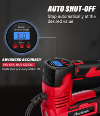 AVID POWER battery and controls close-up showing easy preset buttons and quick battery swap benefit