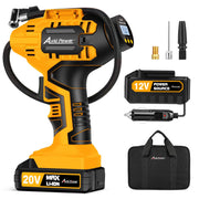 AVID POWER front view of cordless inflator showing compact design and controls